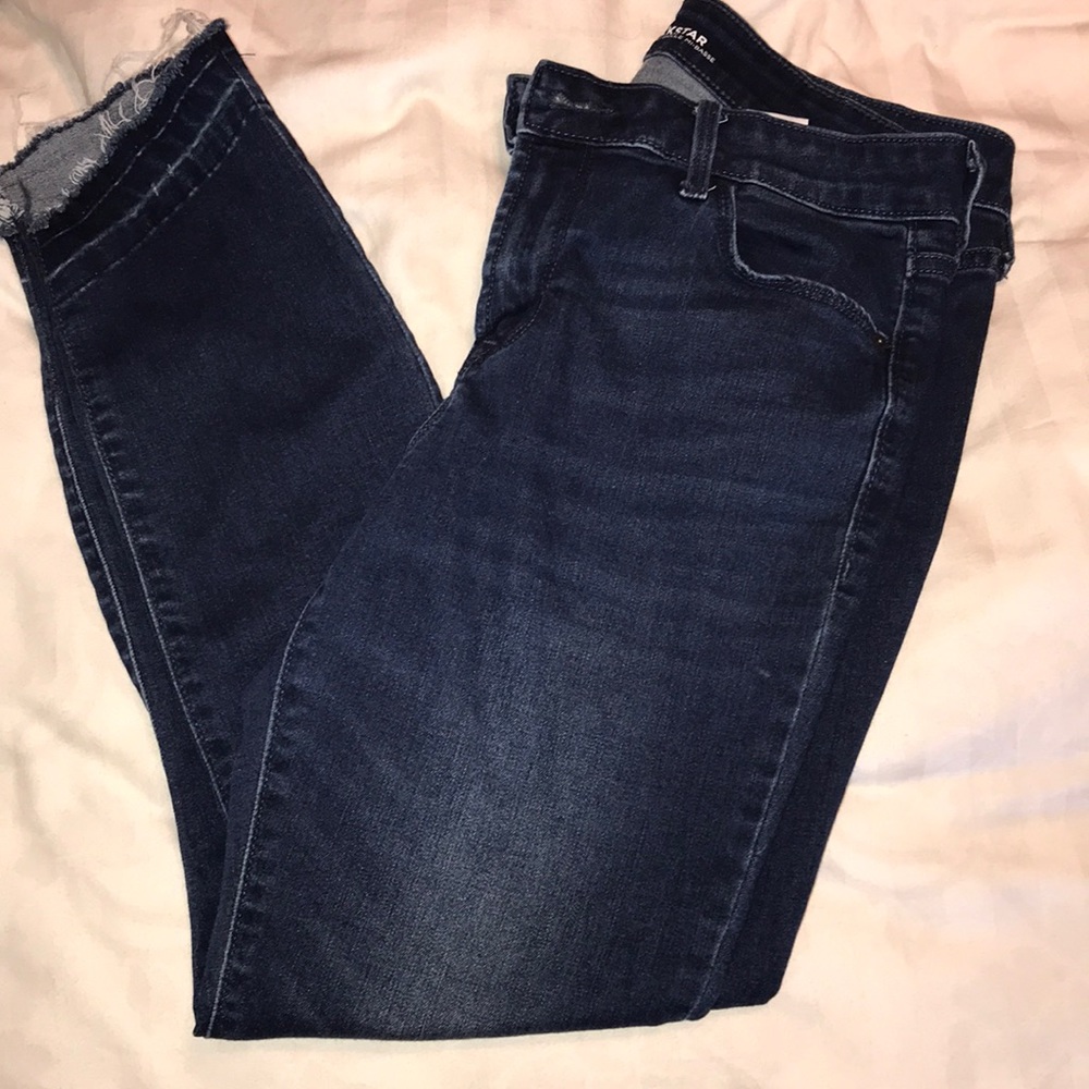 Raw edge hem rockstar jeans women’s